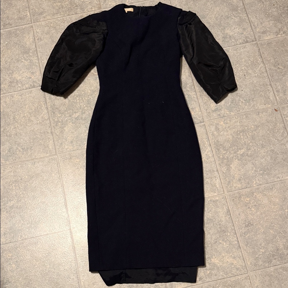 Michael Kors Collection Navy with Black  Long Sleeve Dress